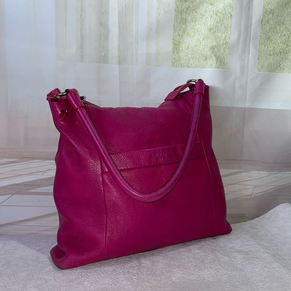 Kate Spade Leather Hobo Bag Fucia Large